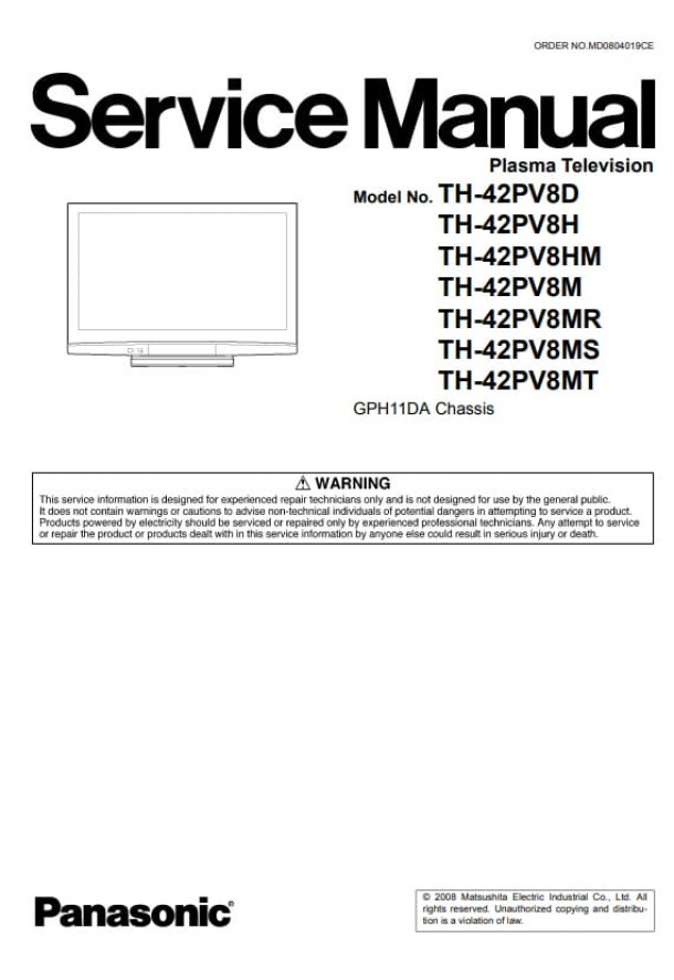 GPH11DA_TH-42PV8D, TH-42PV8H, TH-42PV8HM, TH-42PV8M